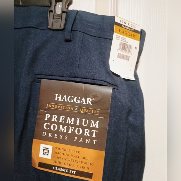 New Haggar Innovation Quality Premium Comfort Dress Pants Size 44Wx30L - Picture 3 of 6